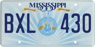 MS license plate BXL430