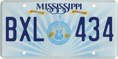 MS license plate BXL434