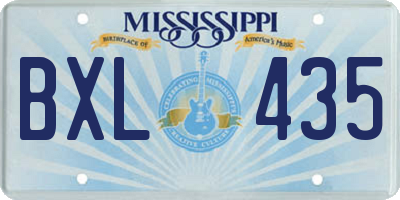 MS license plate BXL435