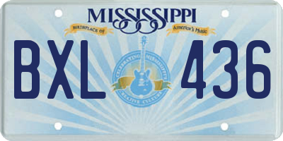 MS license plate BXL436