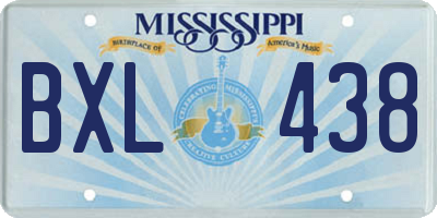 MS license plate BXL438
