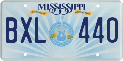MS license plate BXL440