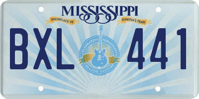 MS license plate BXL441