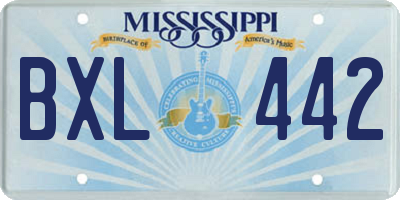 MS license plate BXL442