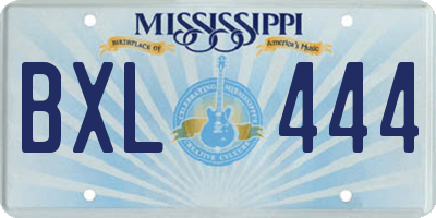 MS license plate BXL444