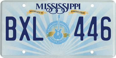 MS license plate BXL446