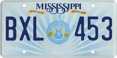 MS license plate BXL453