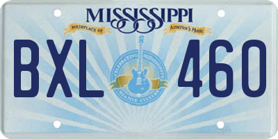 MS license plate BXL460