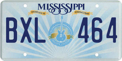 MS license plate BXL464