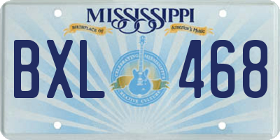 MS license plate BXL468