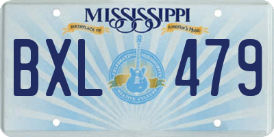 MS license plate BXL479