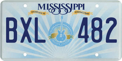 MS license plate BXL482