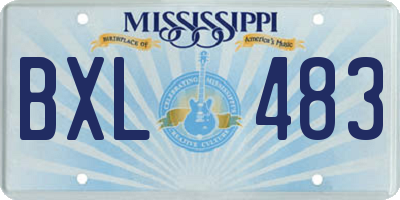 MS license plate BXL483