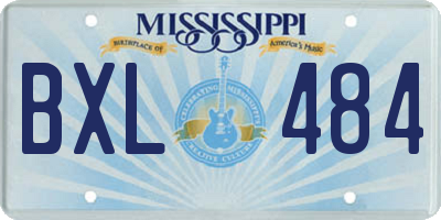 MS license plate BXL484