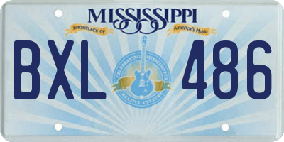 MS license plate BXL486
