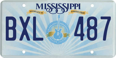 MS license plate BXL487