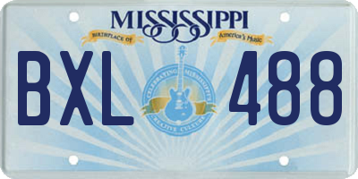 MS license plate BXL488