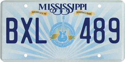 MS license plate BXL489