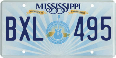MS license plate BXL495