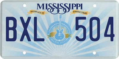 MS license plate BXL504