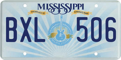 MS license plate BXL506