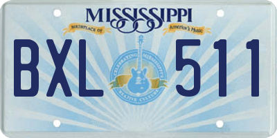 MS license plate BXL511