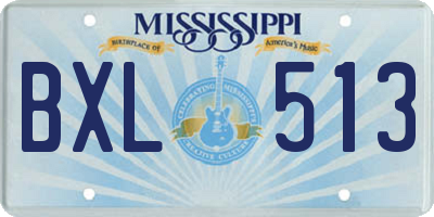MS license plate BXL513