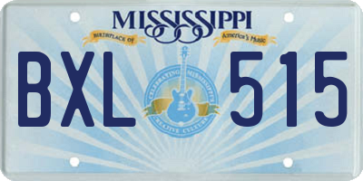 MS license plate BXL515