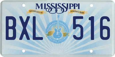MS license plate BXL516