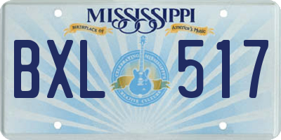 MS license plate BXL517