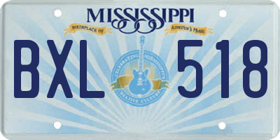 MS license plate BXL518