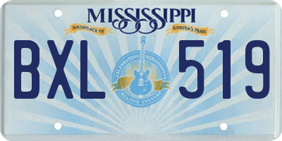 MS license plate BXL519