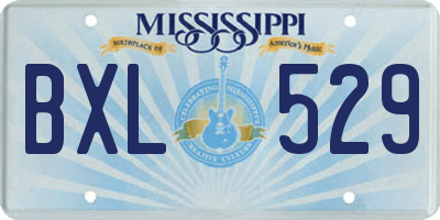 MS license plate BXL529