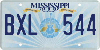 MS license plate BXL544