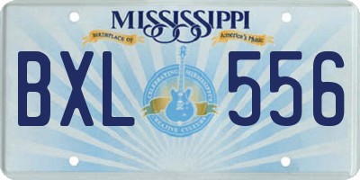 MS license plate BXL556