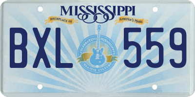 MS license plate BXL559
