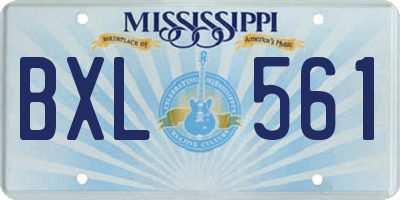 MS license plate BXL561