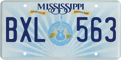 MS license plate BXL563