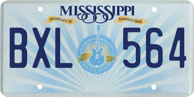 MS license plate BXL564