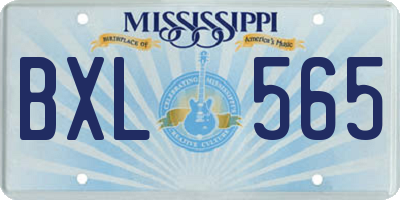 MS license plate BXL565