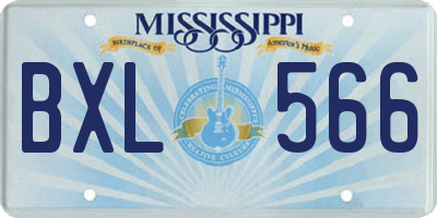 MS license plate BXL566