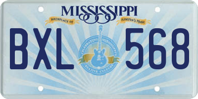 MS license plate BXL568