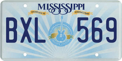 MS license plate BXL569