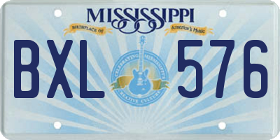 MS license plate BXL576