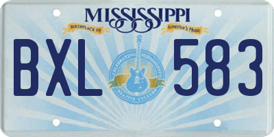 MS license plate BXL583