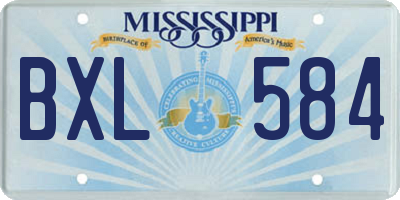 MS license plate BXL584
