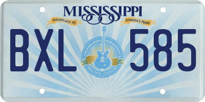 MS license plate BXL585
