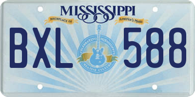 MS license plate BXL588