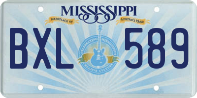 MS license plate BXL589
