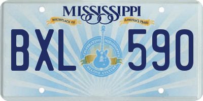 MS license plate BXL590